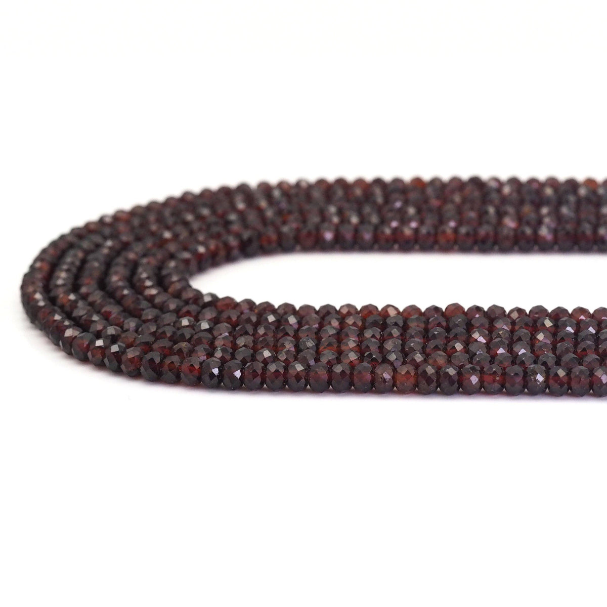 3x5mm Genuine Garnet Faceted Rondelle Beads, Sku#U1666