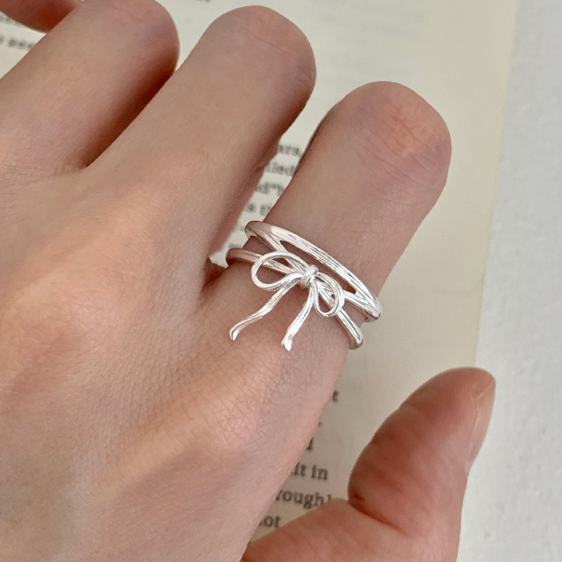 Vintage S925 Silver Rings For Women, Simple Luxury Stylish Finger Bands
