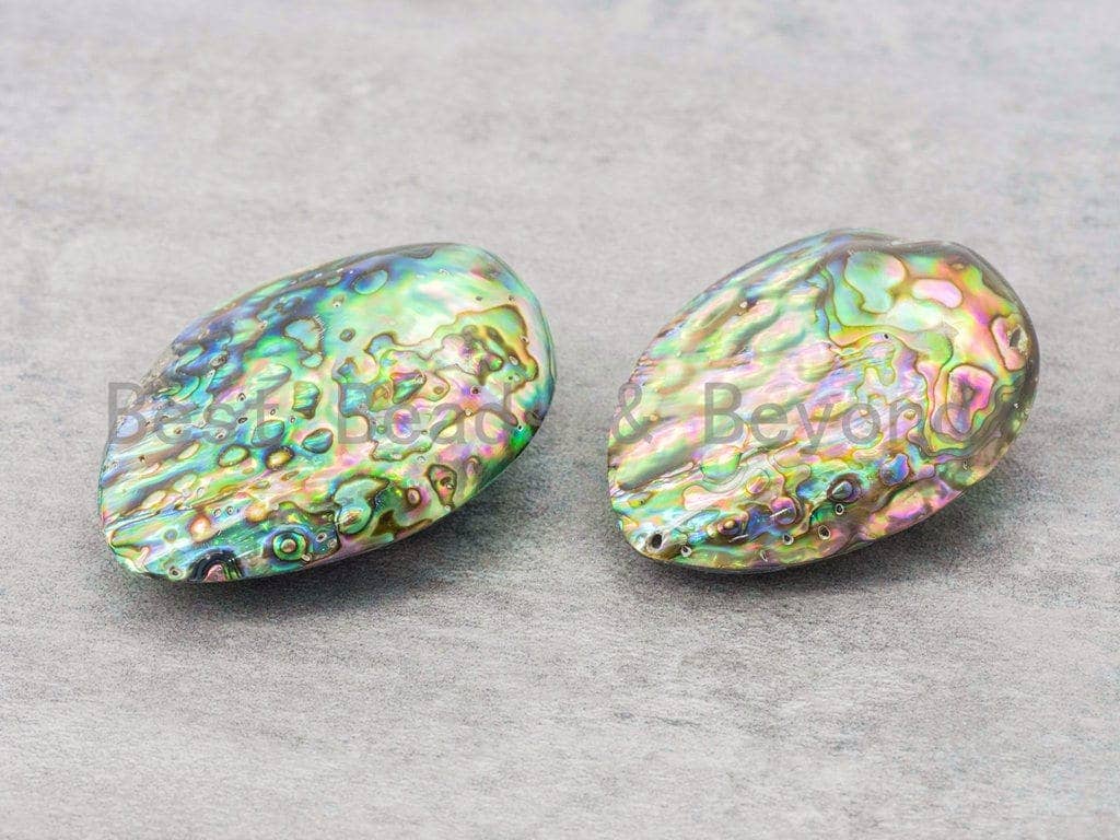 Large One Piece Abalone Shell Beads, Abalone Puffy Oval Shape Beads, 30x40mm, SKU#R20