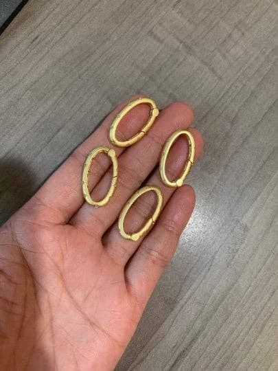 Matt Gold/Silver CZ Micropave Oval Spring Gate, Snap Clip Trigger Clasp, Spring Buckle for Chain Purse Key Jewelery, 27x16mm,Sku#H328