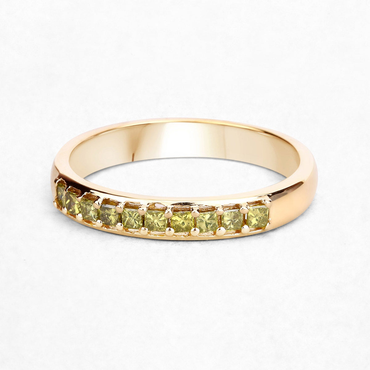 0.27 Carat Genuine Yellow Diamond 14K Yellow Gold Ring (SI1-SI2)