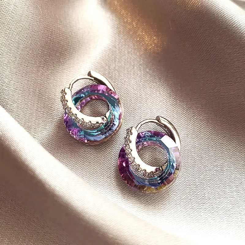 2026 New Shimmer Crystal Circle Earrings, Elegant Premium Design