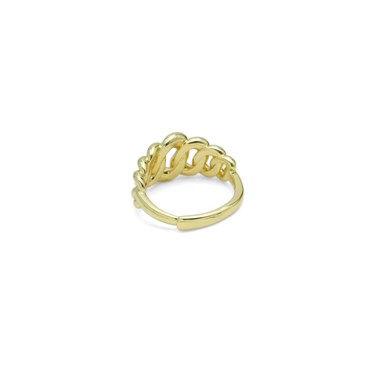 Gold Silver Oval Link Adjustable Ring, Sku#A223