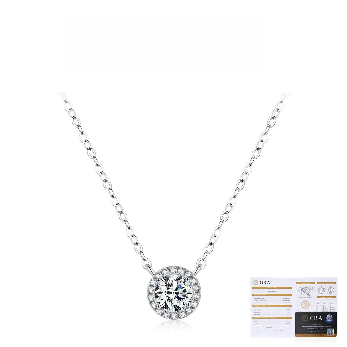 Geometric D-Color VVS1 Moissanite Pendant Necklace in Sterling Silver – Delicate Clavicle Chain for Everyday Elegance