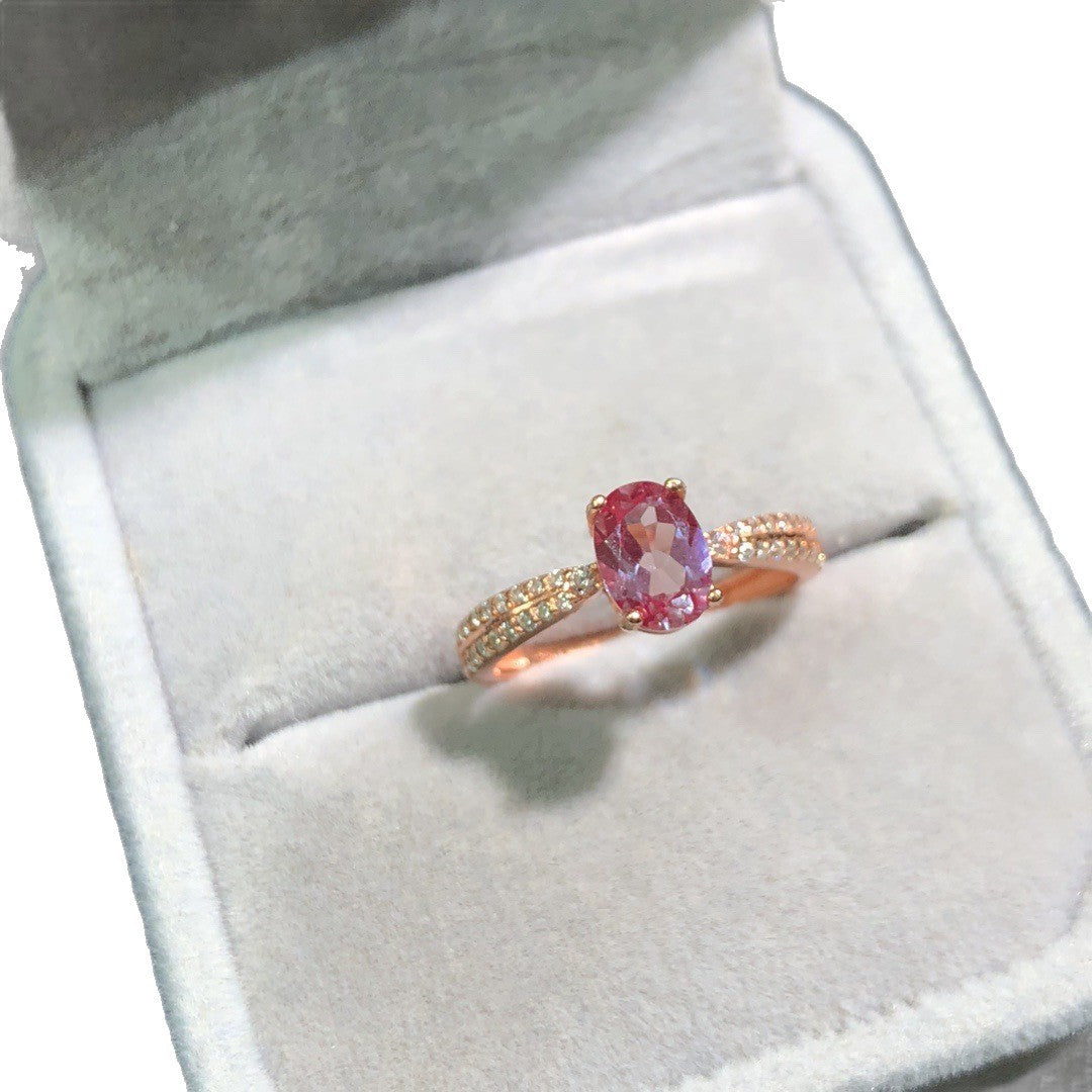 Colorfast High-end 18K Gold-plated Ring With Natural Amethyst