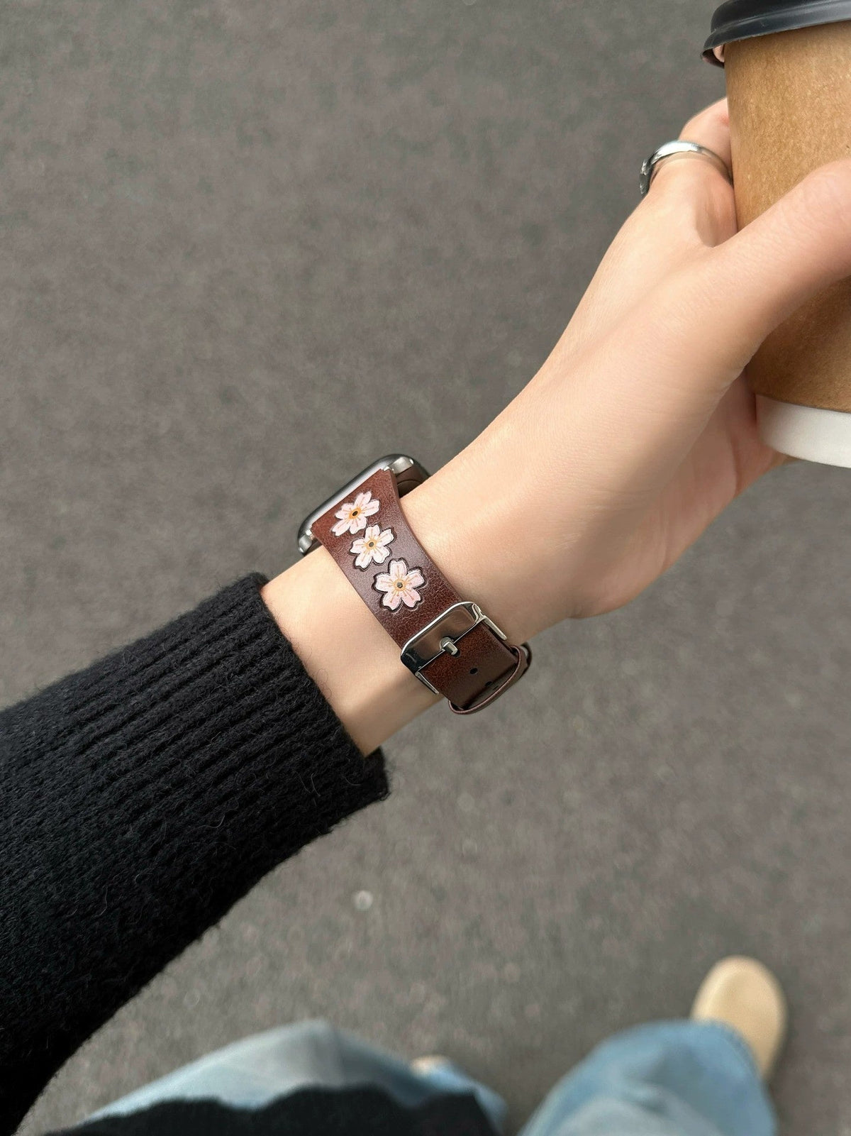 All-match Fashion Embroidered Cherry Blossom Watch Strap