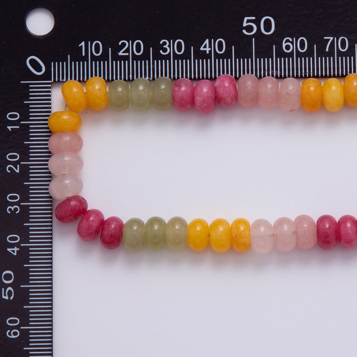 8mm Gradient Pink-Red-Green-Yellow Rondelle Natural Gemstone Bead Strand Finding | WA-992