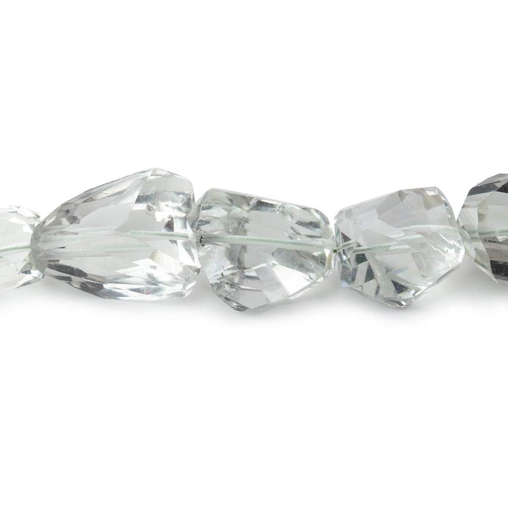 8x6-19x9mm Prasiolite faceted nugget beads 16 inch 32 pieces AAA