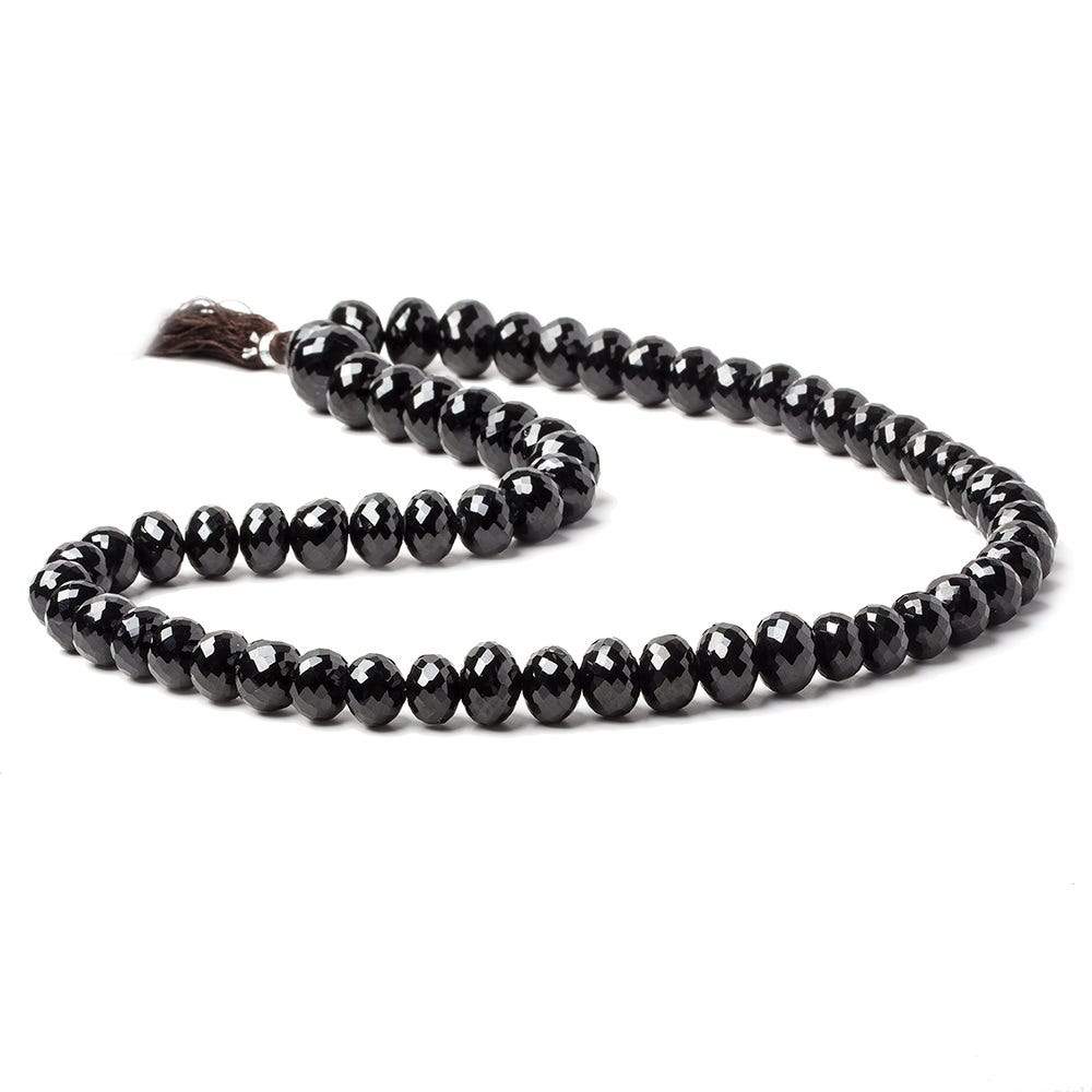 9-11mm Black Spinel Faceted Rondelle Beads 16 inch 54 pieces