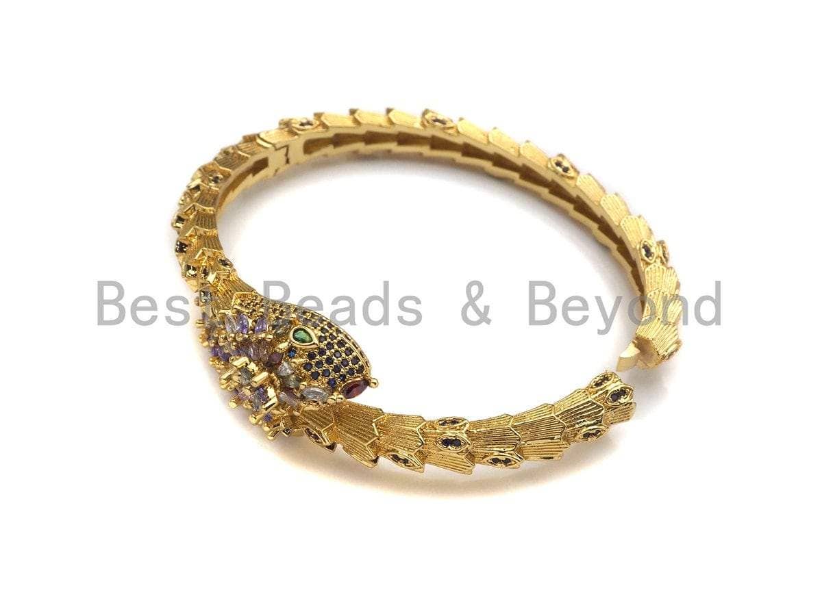 CZ Snake Wrap Bangle Bracelet, Sku#X153