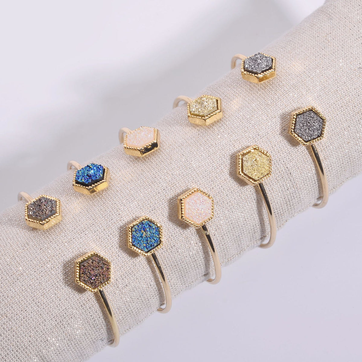 Women's Alloy Geometric Pentagram Coated Crystal Tooth Bracelets