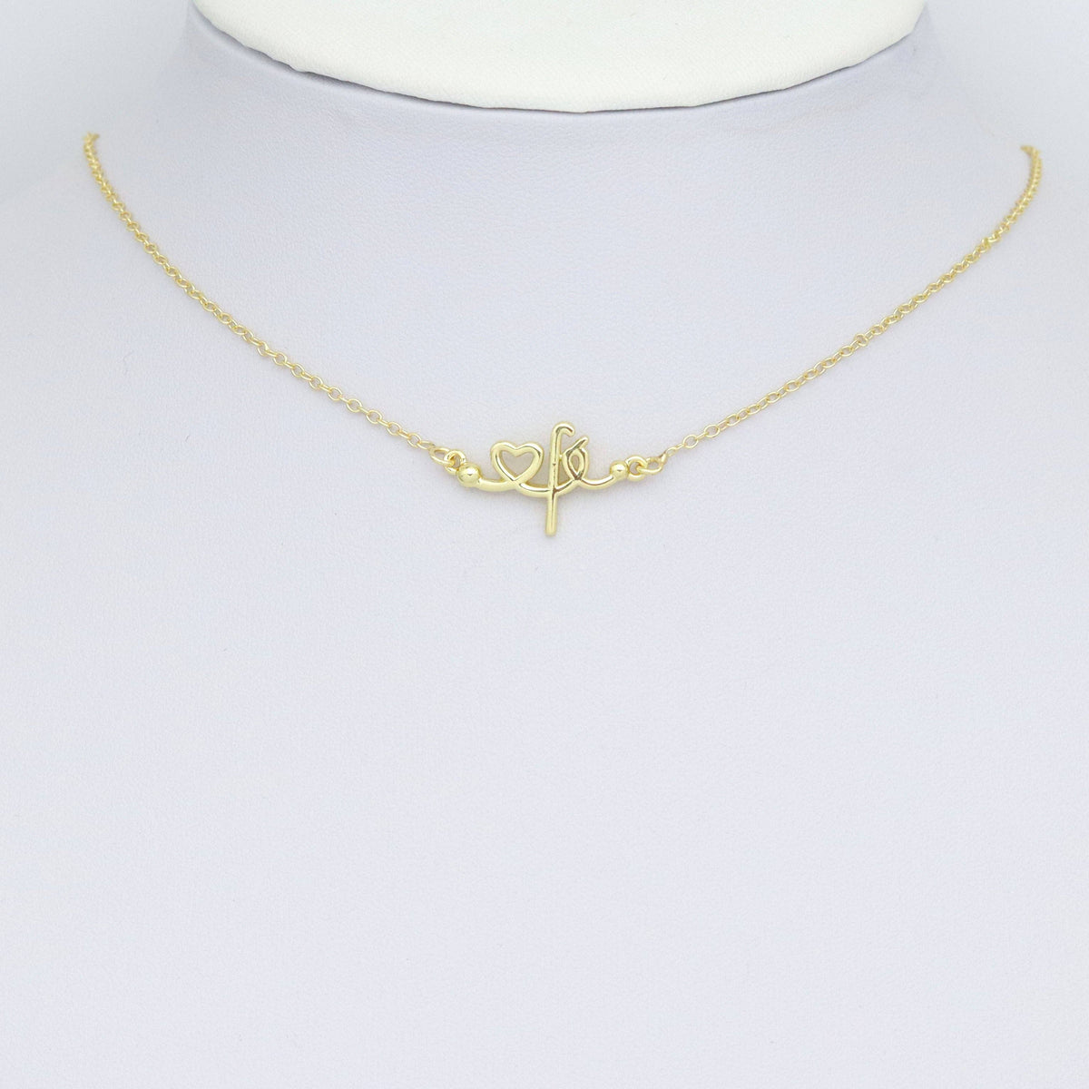 Slippy Gold Heart Fe Love Charm Pendant, Sku#LK1046