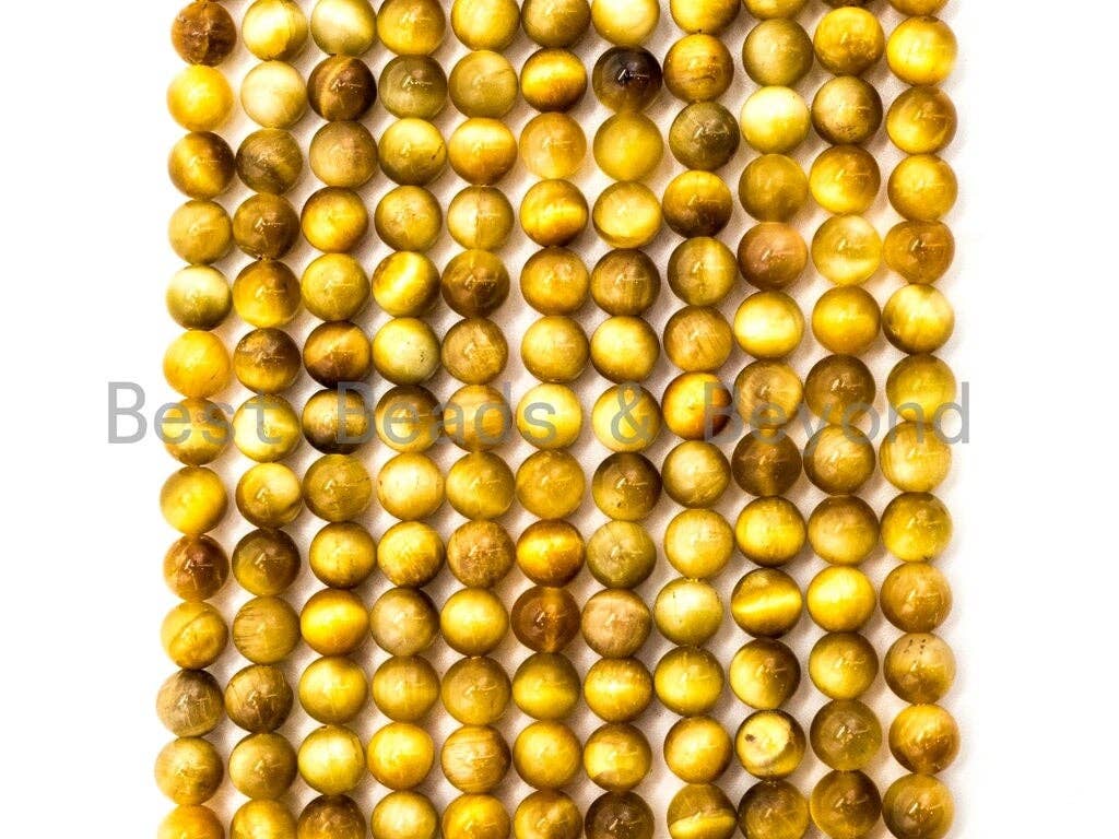 High Quality Gold Tiger Eye Round Smooth Beads, 4mm/6mm/8mm/10mm/12mm/14mm Round Beads, Gold Tiger Eye Gemstone, 15.5'' Full strand, SKU#U63