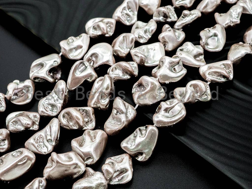 Quality Natural Mother of Pearl baroque beads, 15-21mm, Grey Color Irregular Shape Gemstone Beads, 16inch strand, SKU#T110