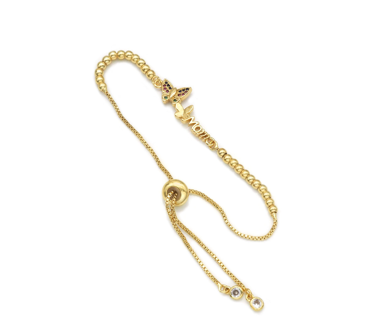 MAMA MOM Butterfly Adjustable ball chain bracelet, sku#JL149