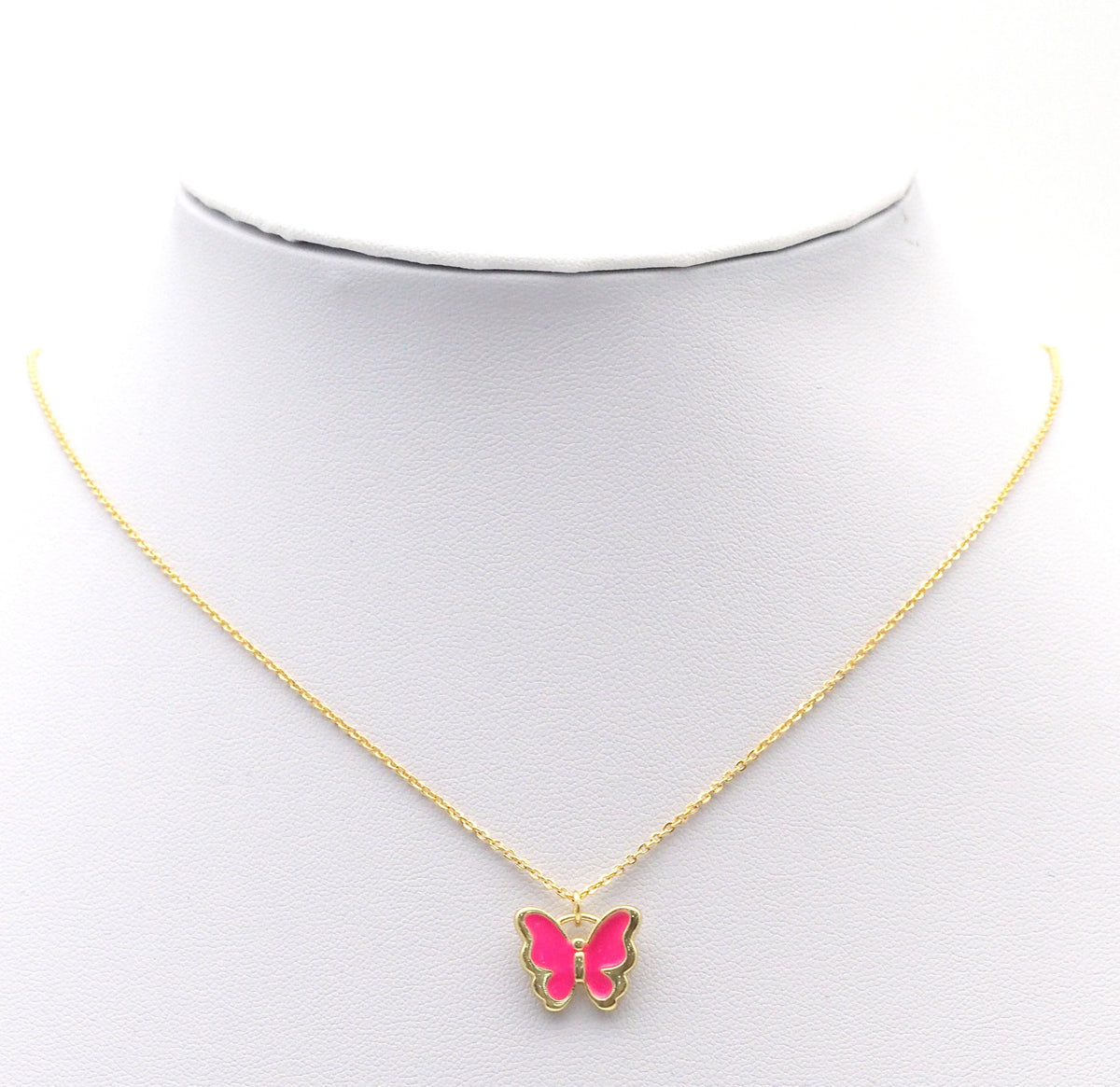 CZ Gold Colorful Enamel Butterfly Charm, Sku#JL154