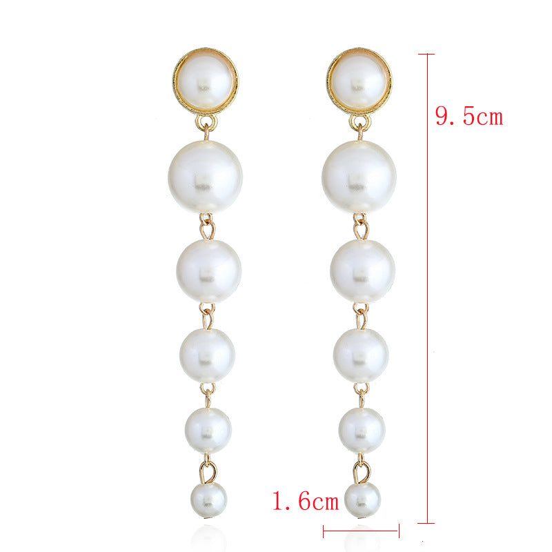 Personality Simple Long Pearl Female High Sense Rings