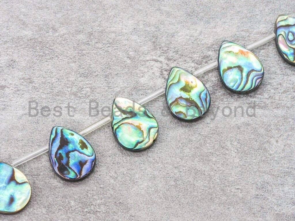 Natural Abalone Teardrop Shape Shell Beads, Abalone drop shape beads, 12x16mm, 15.5" Full Strand, SKU#R4