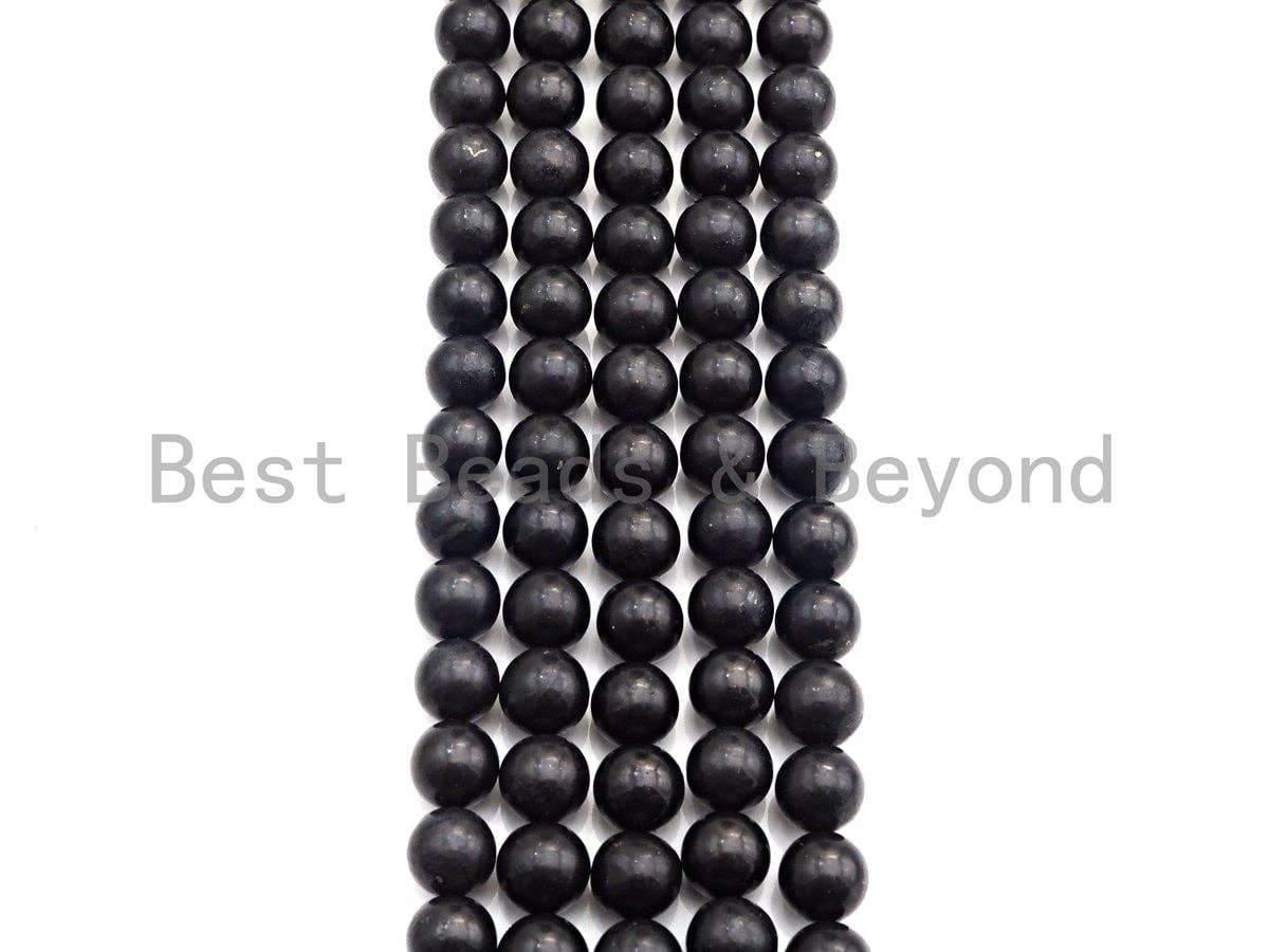 High Quality Natural Shungite Smooth Round Beads, High Energy, 4mm/6mm/8mm/10mm/12mm Shungite Beads, 15.5" Strand, sku#U943