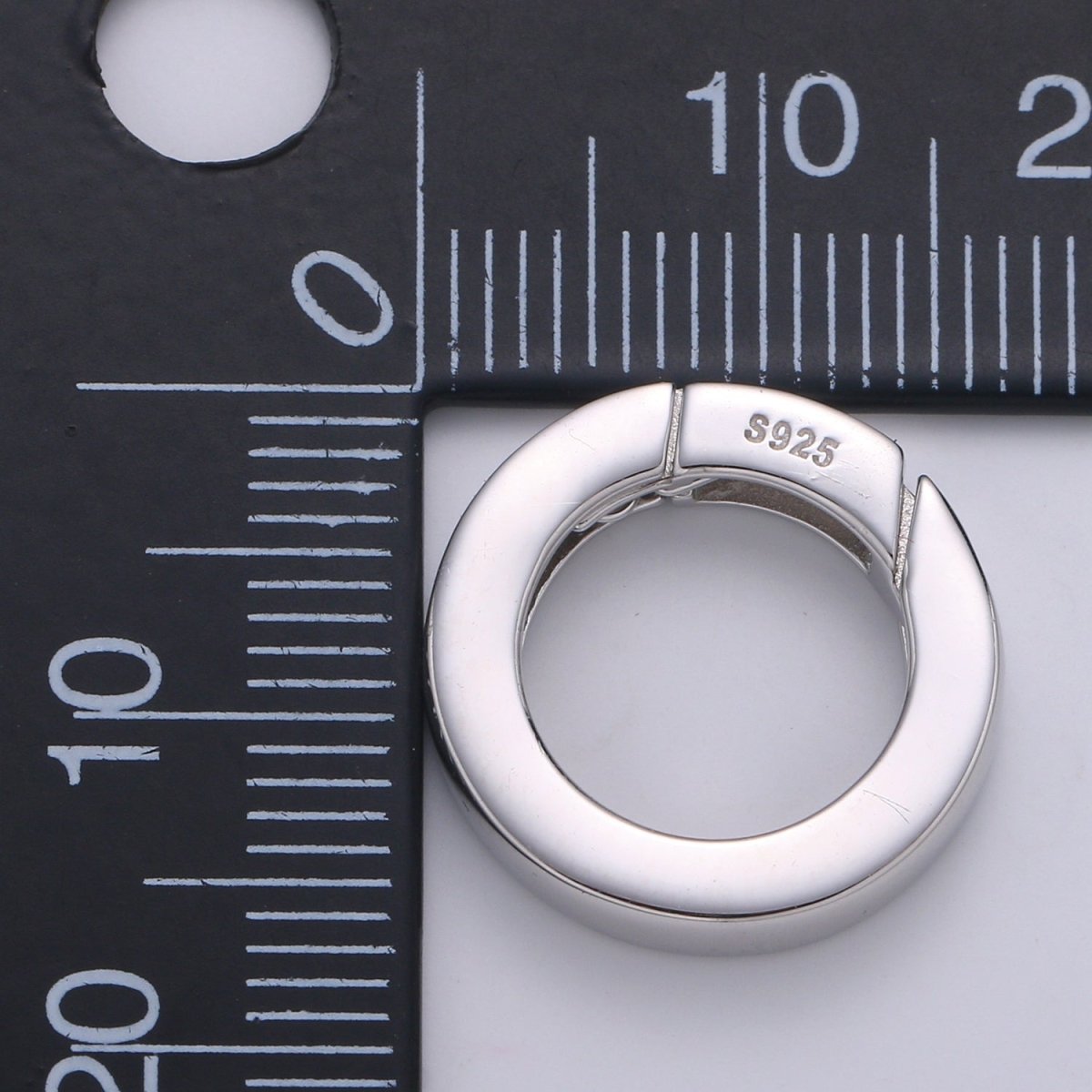 925 Sterling Silver Spring Gate Ring, 16mm Push Gate ring, Charm Holder Clasp for Connector, Wristlet Holder SL-245