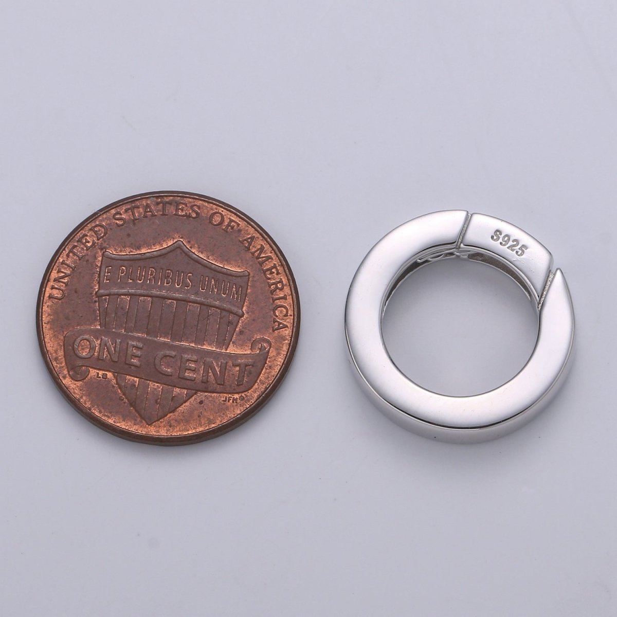 925 Sterling Silver Spring Gate Ring, 16mm Push Gate ring, Charm Holder Clasp for Connector, Wristlet Holder SL-245