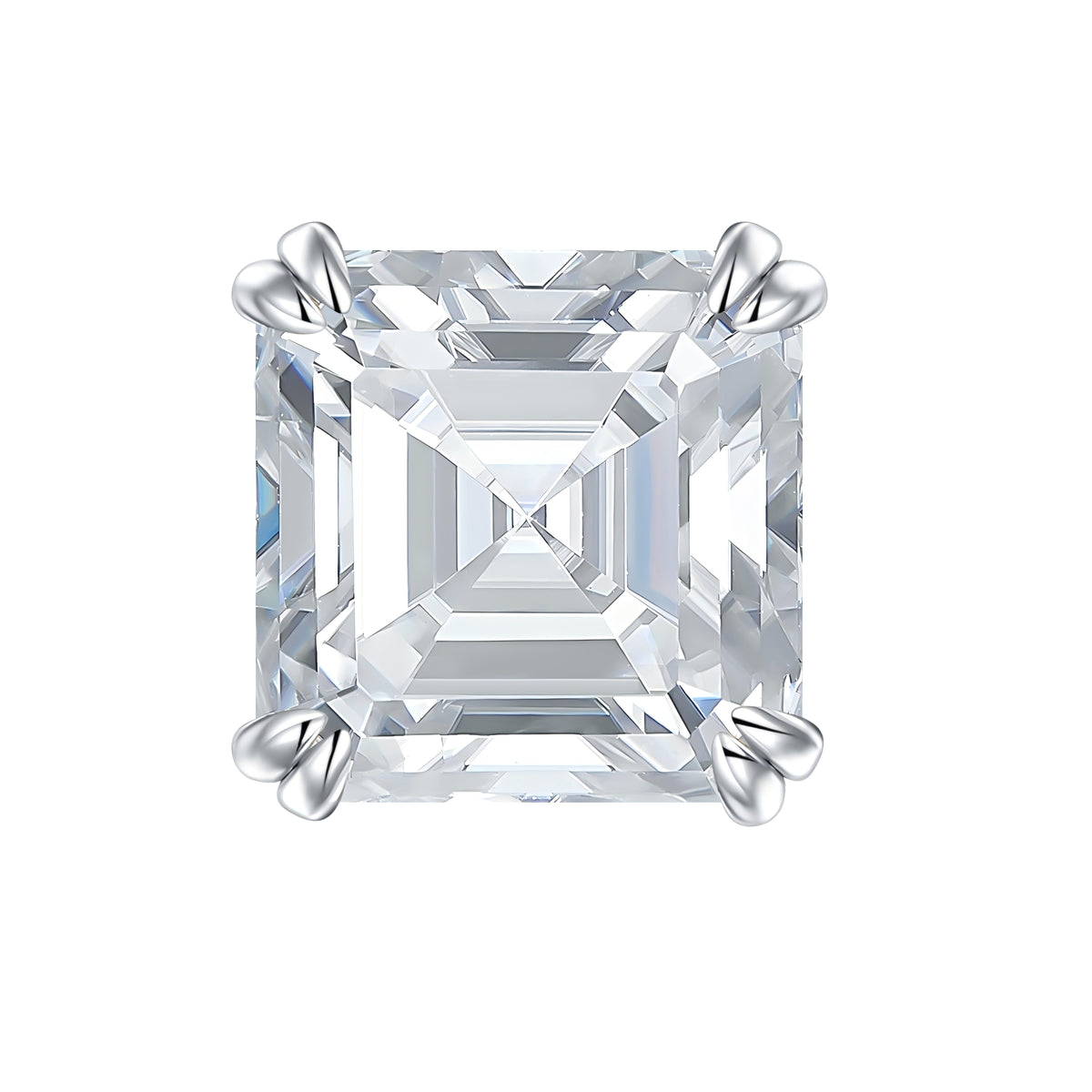 S925 Sterling Silver 6x8mm Emerald Cut Moissanite Stud Earrings  Octagon Solitaire With GRA Certificate Platinum Plated Jewelry Gift Box Set For Women & Men