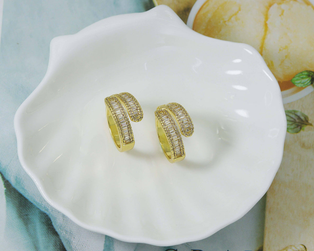 Baguette CZ Wrap Ring, sku#LD214