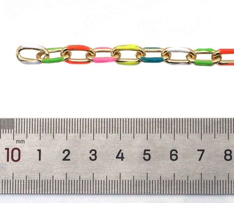 High Quality Colorful enamel Oval Link Chain by foot/Necklace,sku#HX07