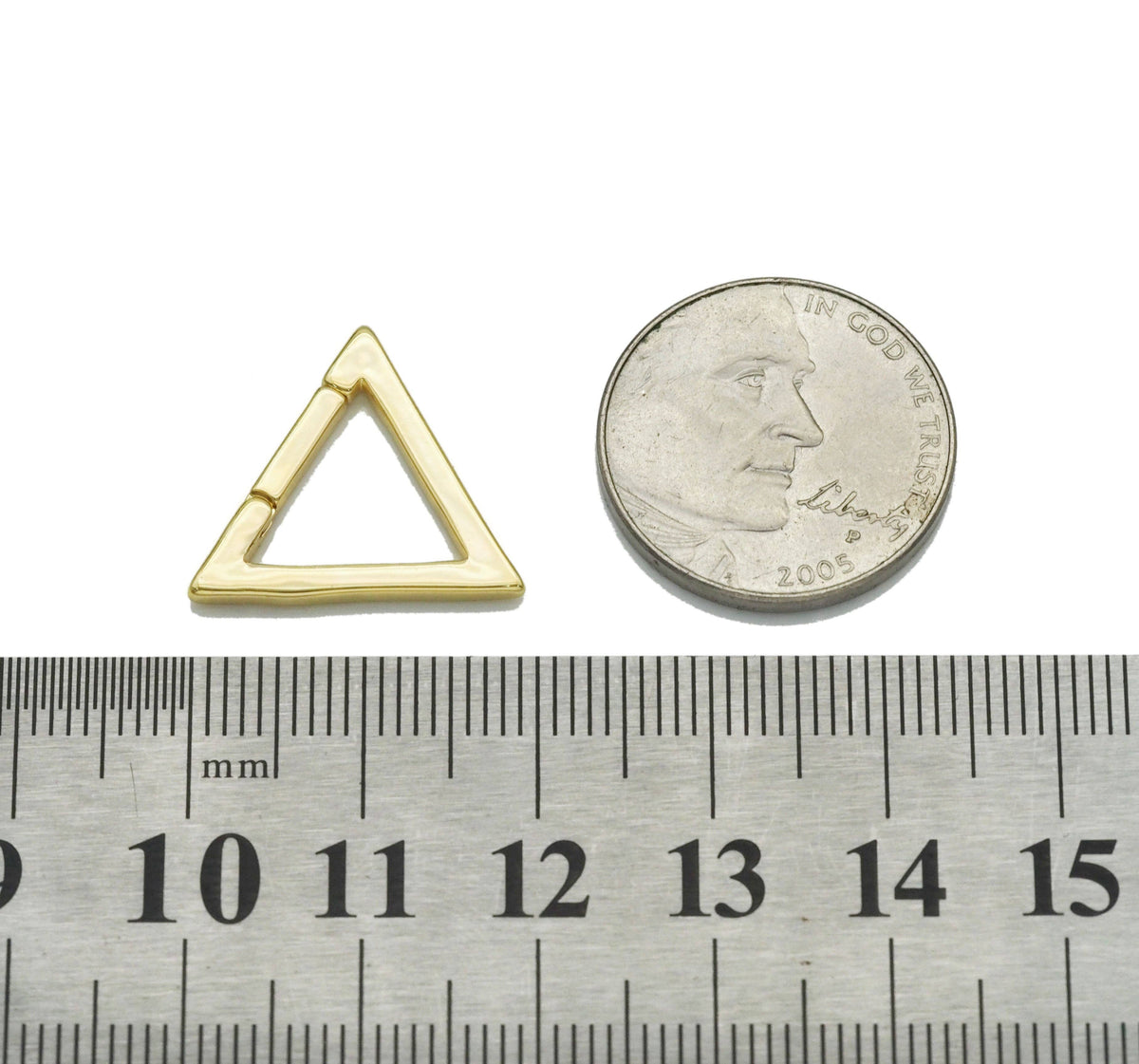 18K Gold Silver Triangle Snap Clip Clasp, Sku#K180