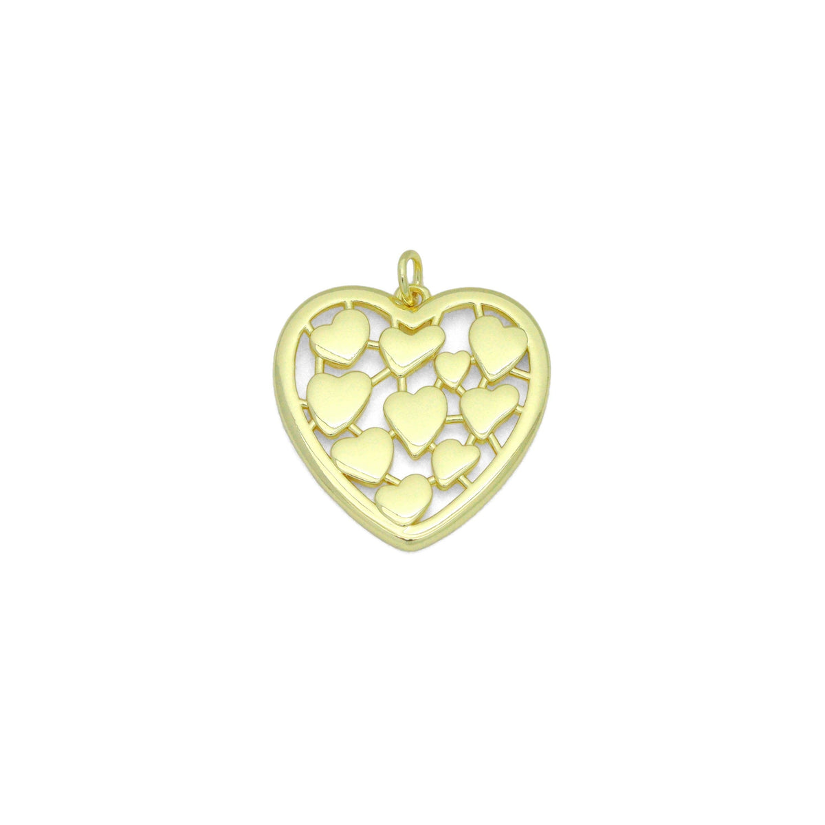 Multi Hearts Charm Pendant, Sku#LK1146