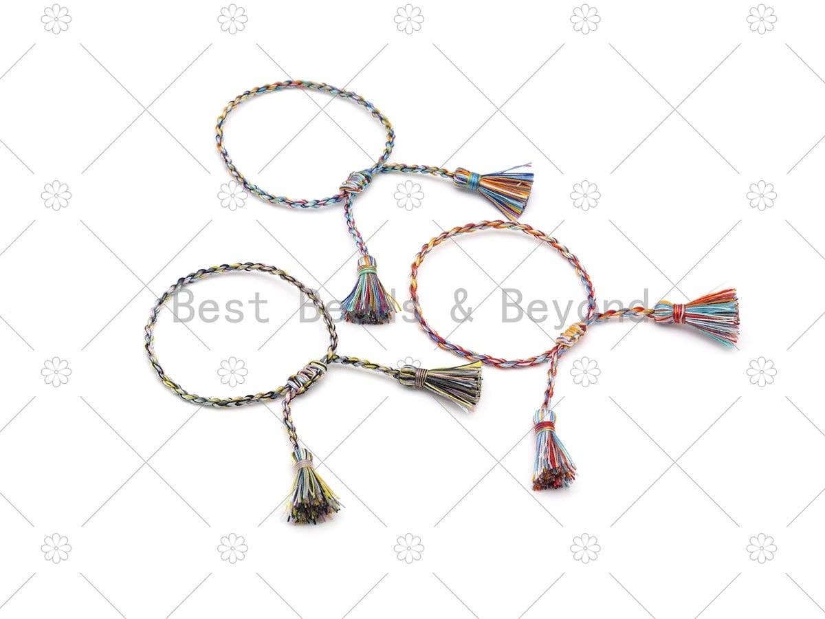 Silk String Bracelet, Pull tie Bracelet, Draw bracelet, Multicolor Silk lucky knot bracelet, String bracelet, Cord Bracelet, sku#M405