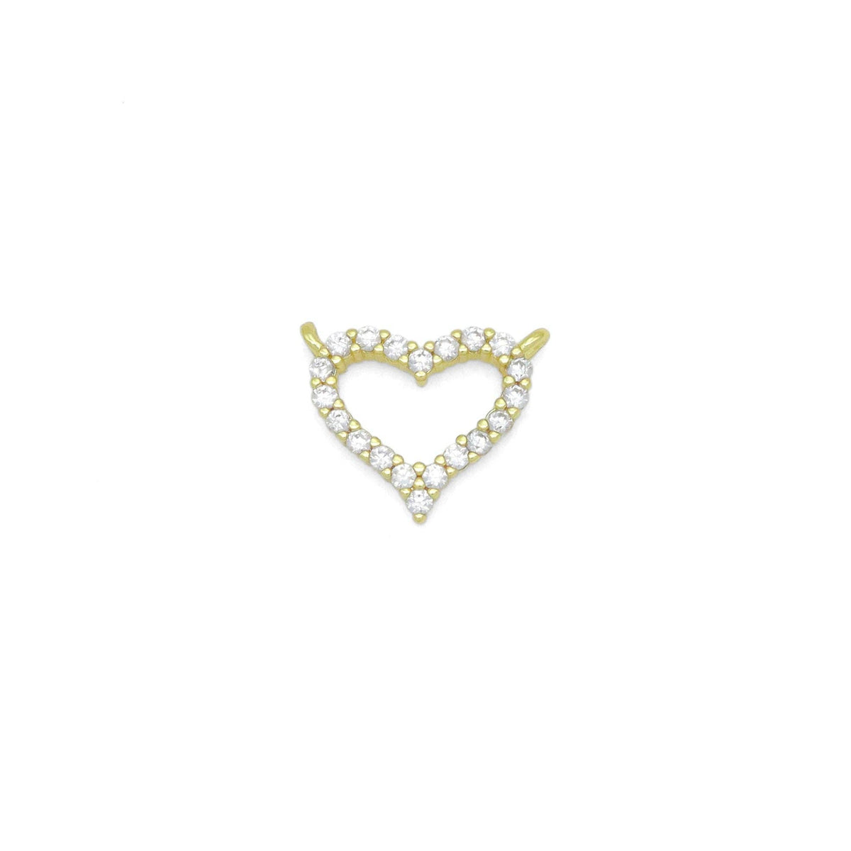 Clear CZ  Frame Heart Connector Charm Pendant, Sku#LK1048
