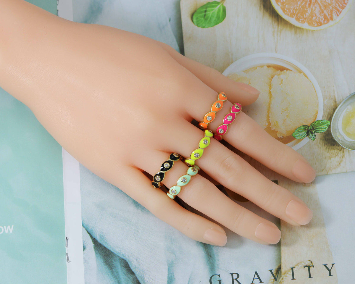 Evil Eye Stackable ring, Sku#X305