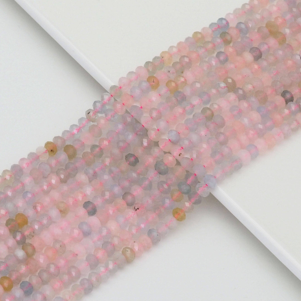 4x6mm Genuine Morganite faceted Rondelle Beads, Sku#U1652