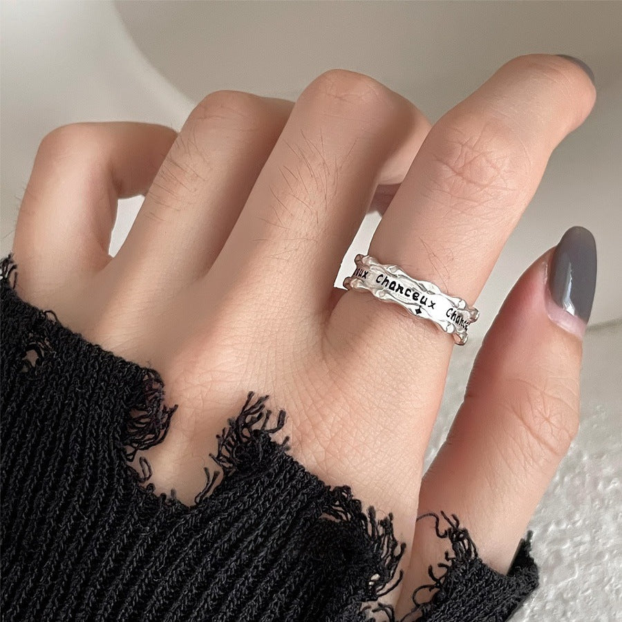 Vintage S925 Silver Rings For Women, Simple Luxury Stylish Finger Bands