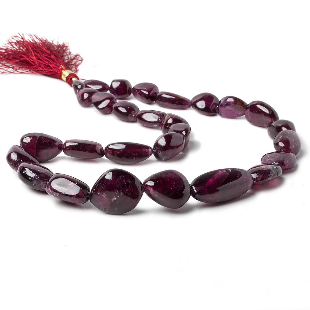 9.5x9.5-26x9.5mm Rhodolite Garnet Plain Nuggets 16 inch 28 pieces