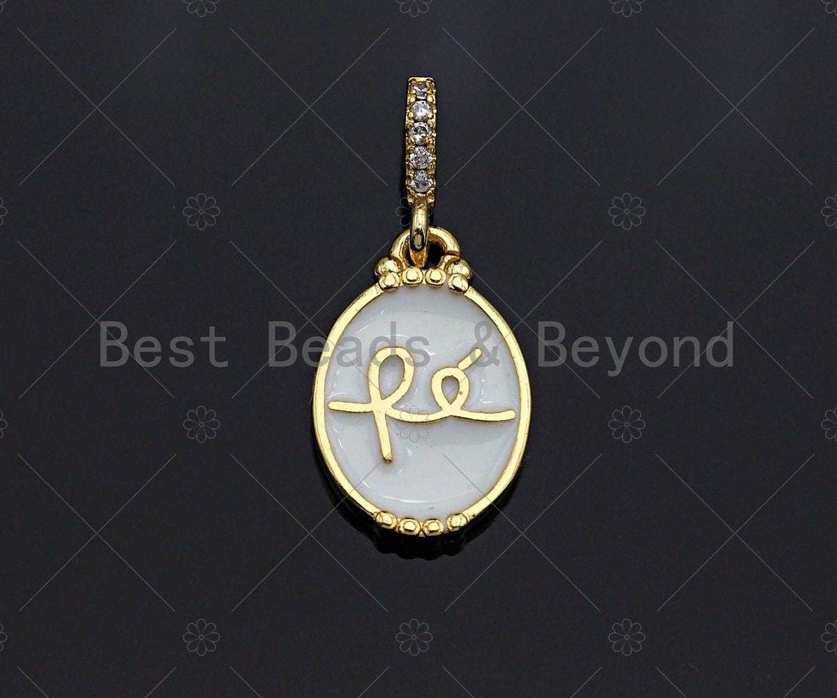 Enamel Oval Shape Charm Pendant, Gold Finish, Red/Black/Pink/White Oval Coin Charm, 11x17mm, sku#JL06
