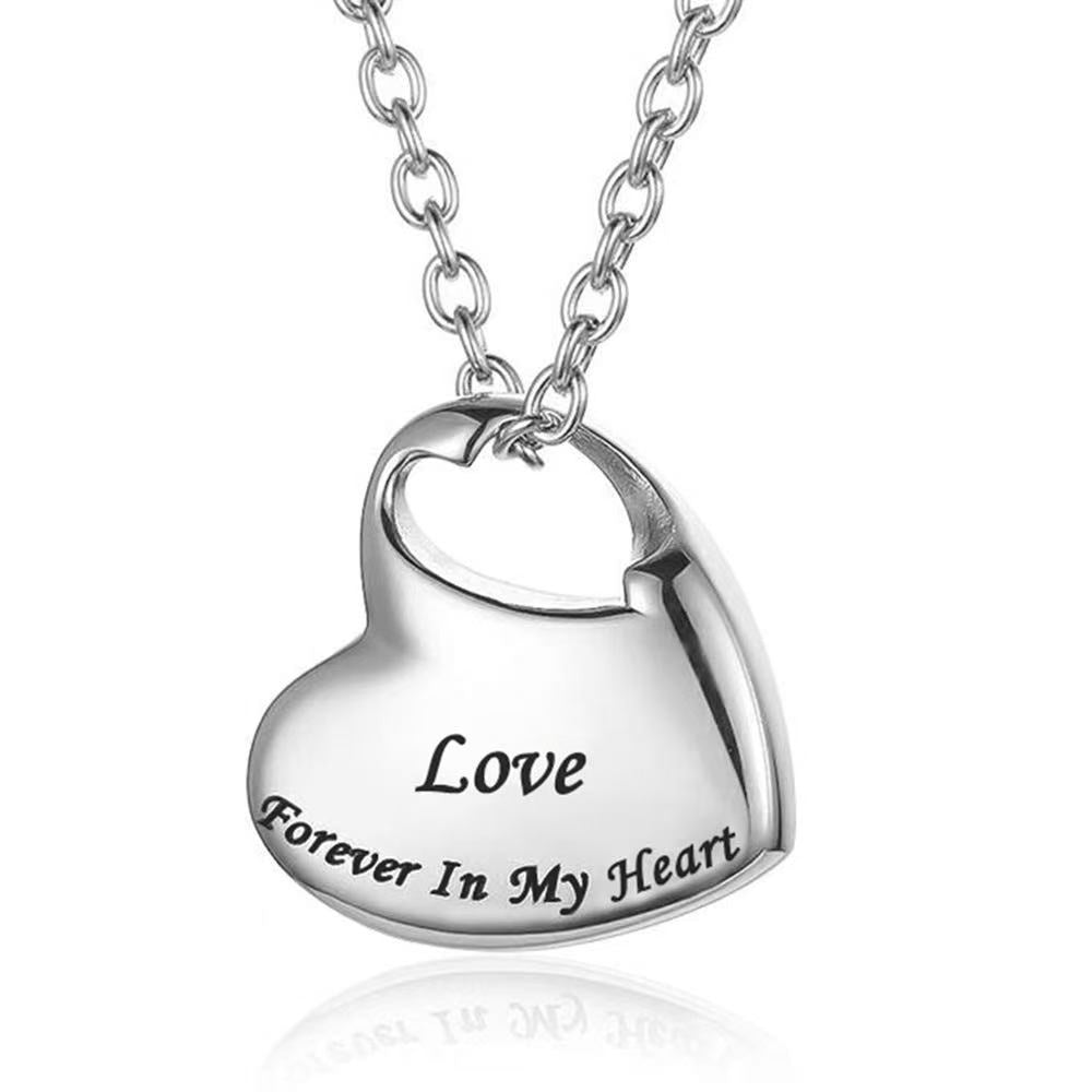 Stainless Steel Heart-shaped Openable Pendant Necklace