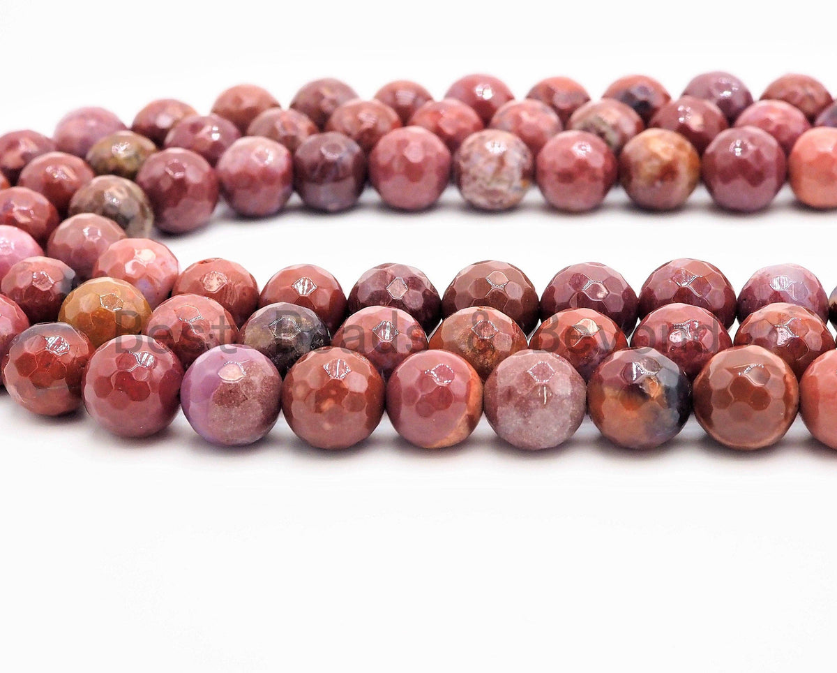 Quality Natural Faceted Bloodshot Jade beads, 8mm/10mm/12mm Red Agate Gemstone beads, Red Jade Beads, 15.5inch strand, SKU#U329