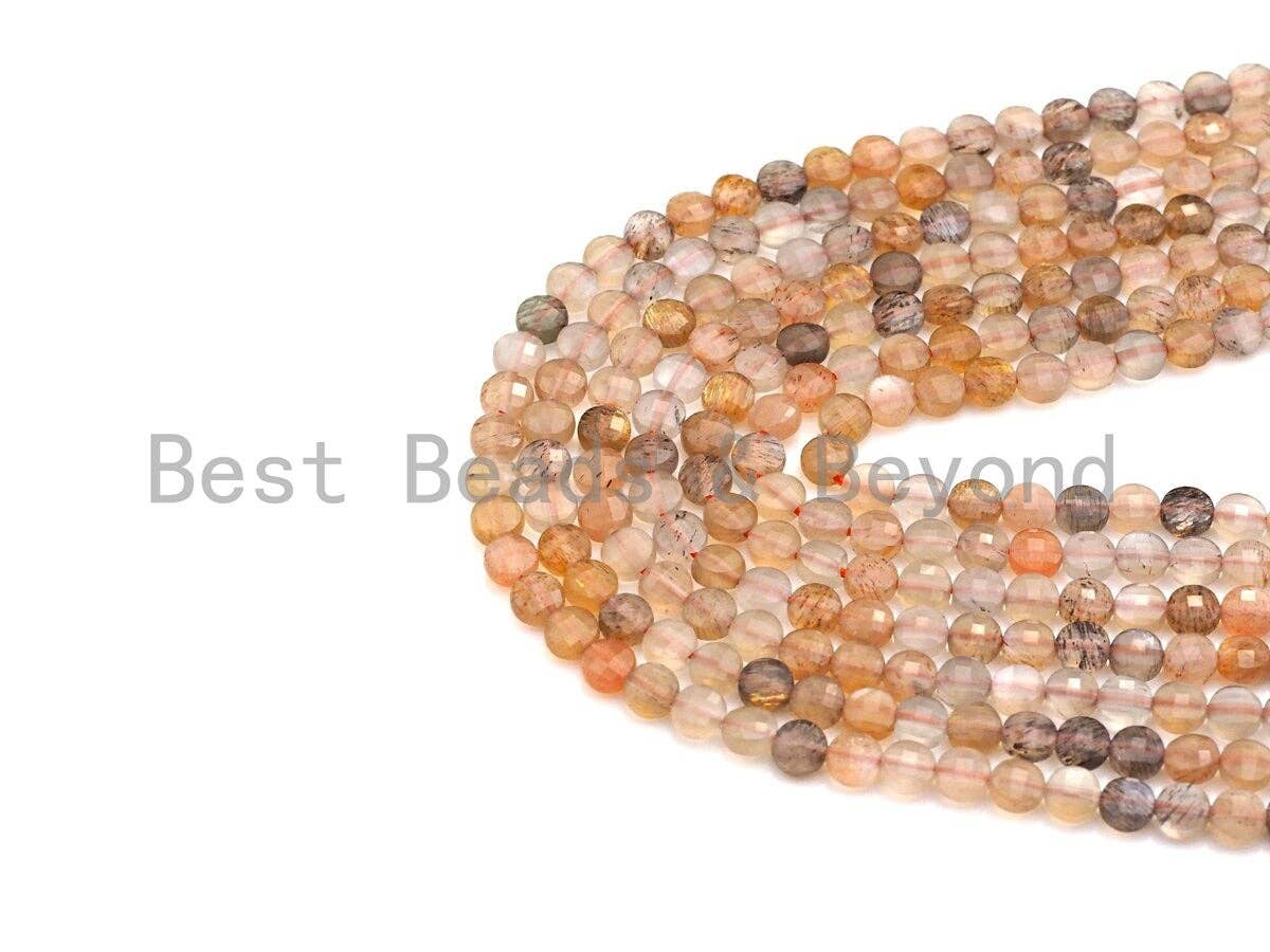 High Quality Natural Mixed Color Moonstone Checkerboard Cut beads, 4mm Turtle Shell Cut Moonstone Beads, 16" Full Strand, sku#U783