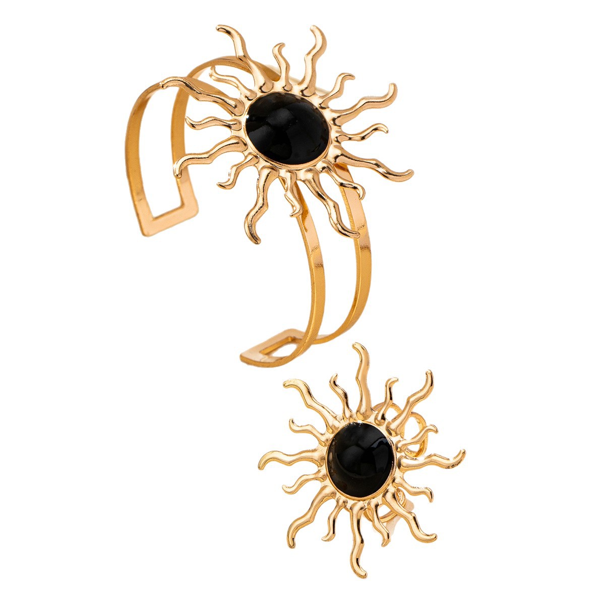 Elegant And Stylish Sunflower Bracelet And Ring Jewelry Set For Women