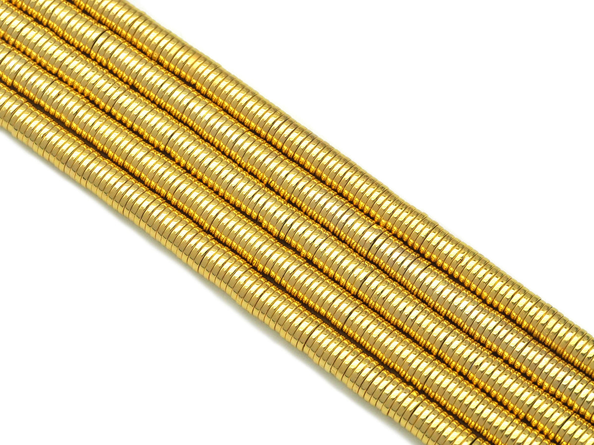 Bright Gold Hematite Heishi beads, 3mm/4mm/6mm, sku#S150