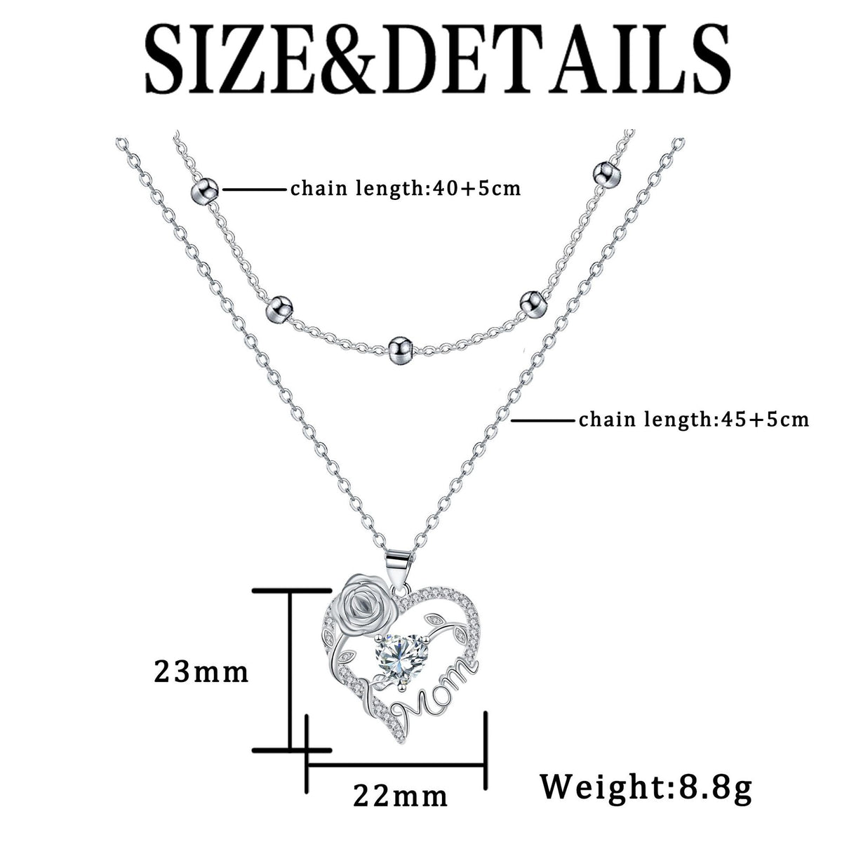Elegant Heart-Shaped Double-Layer Necklace For Women