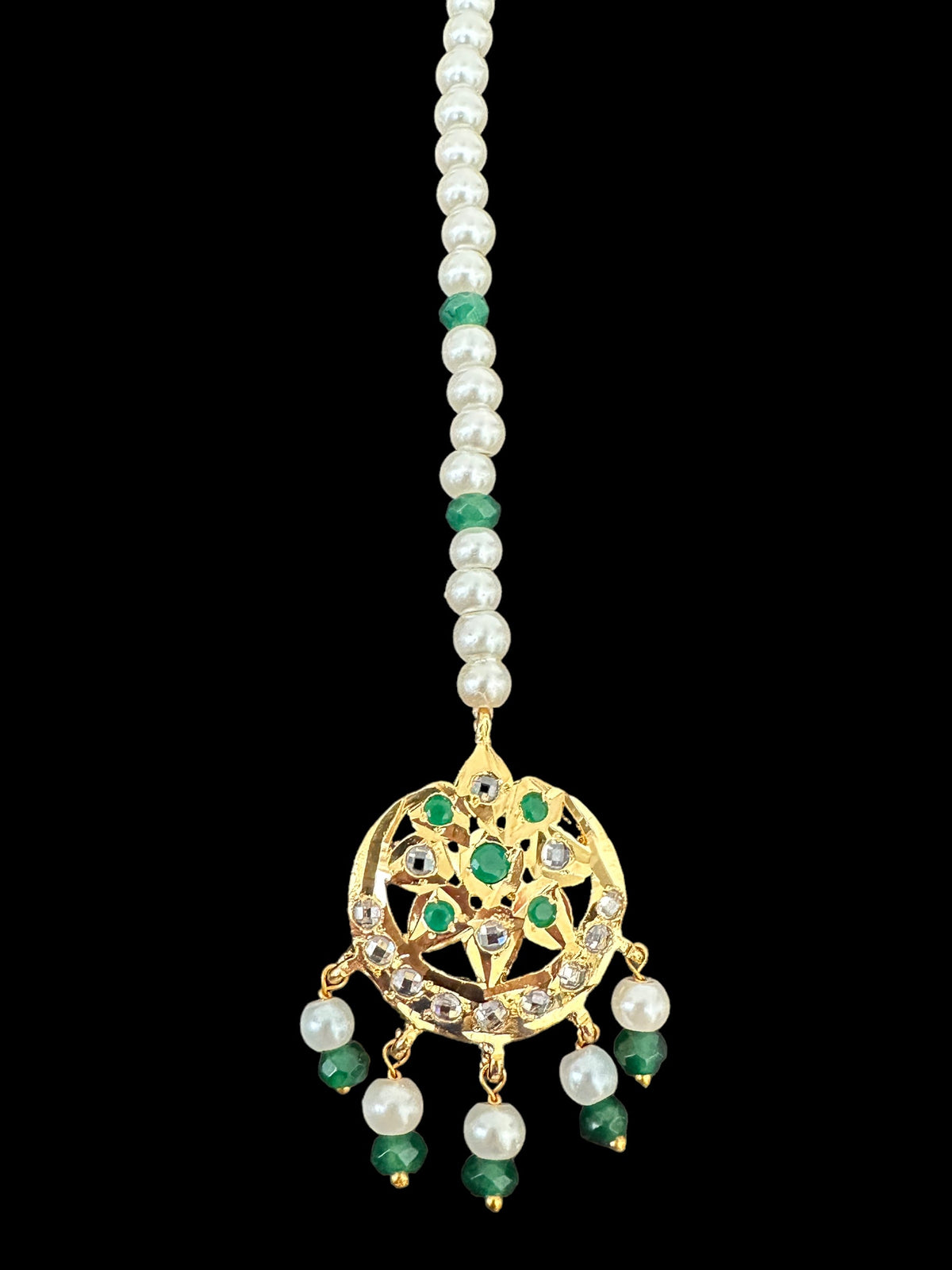 DJTK217 Gold plated small sized tika- green (READY TO SHIP)
