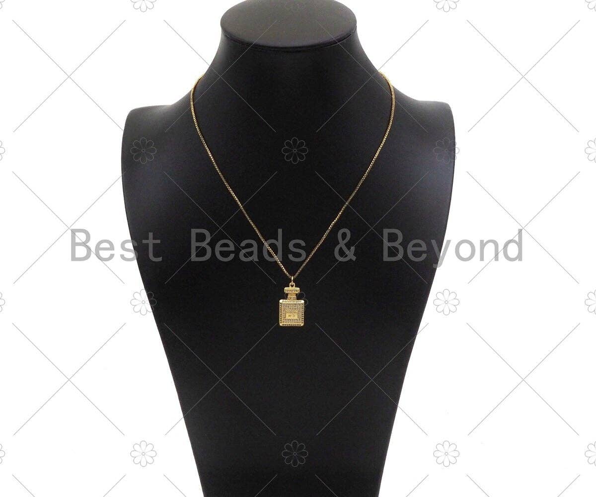 CZ Micro Pave Perfume Bottle Shape Pendant,Cubic Zirconia Go
