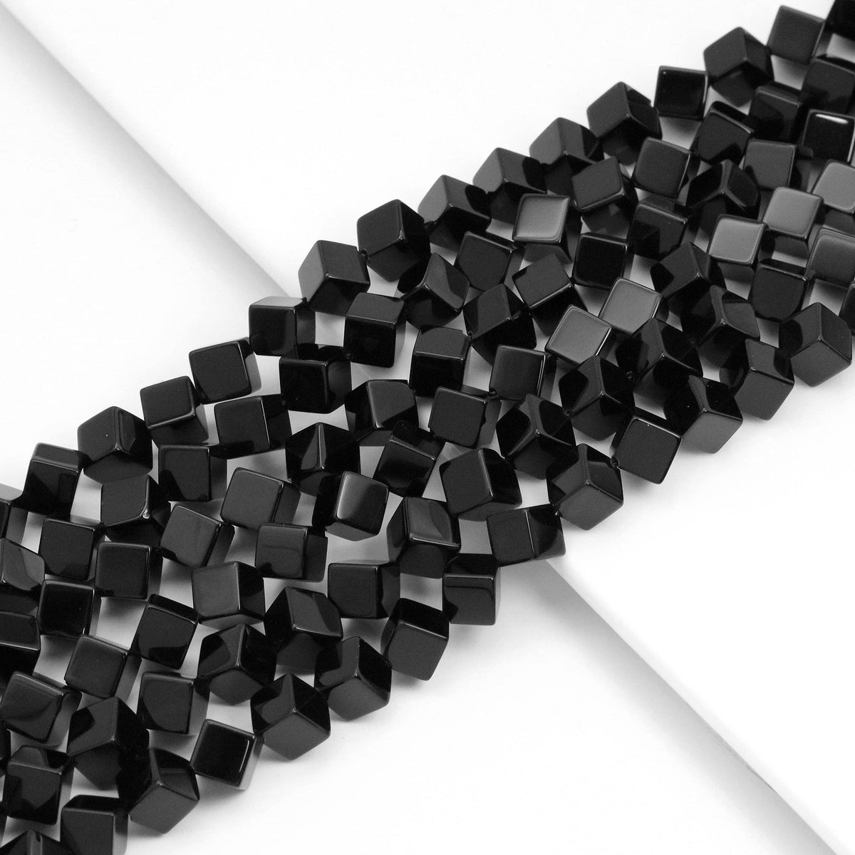 Smooth Diamond Shape Black Onyx Beads, Sku#Q42