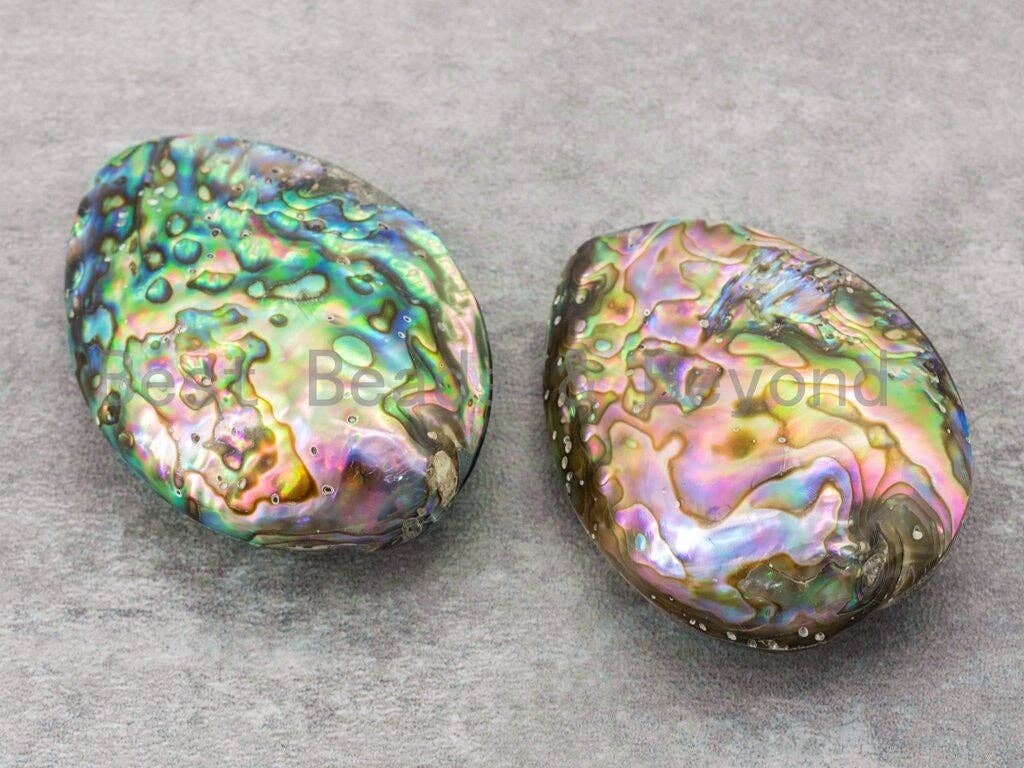 Large One Piece Abalone Shell Beads, Abalone Puffy Oval Shape Beads, 30x40mm, SKU#R20