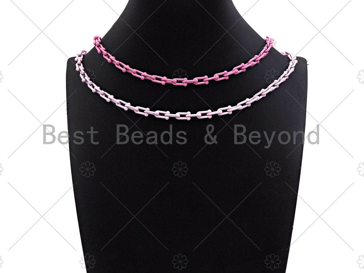 6x10mm Enamel Pop Chain, Colored Metal Necklace Chain, Retro