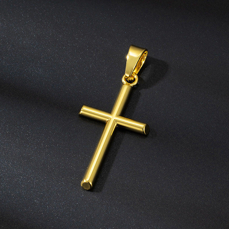 Fashionable Gold-Plated Jewelry Cross Pendant With A Stainless Steel Necklace