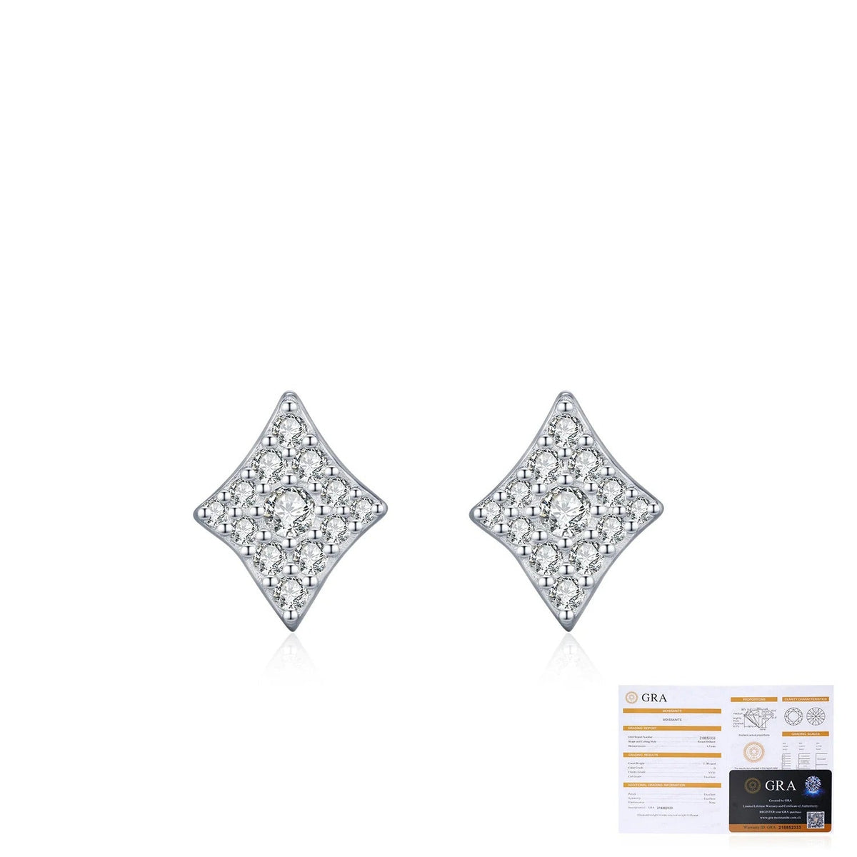 Diamond-Cut Diamond Square Stud Earrings in Sterling Silver